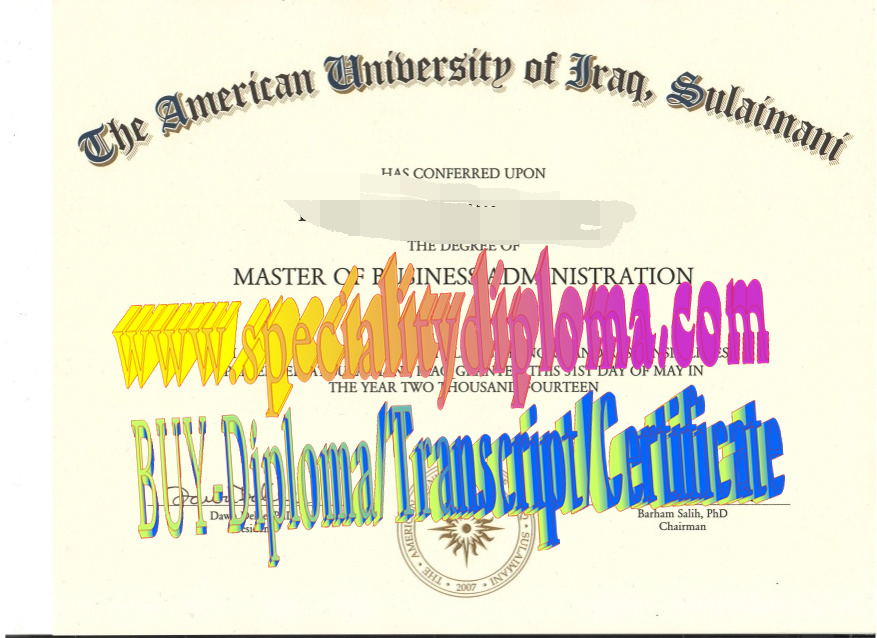 Best Fake American University of Iraq Sulaimani Diploma