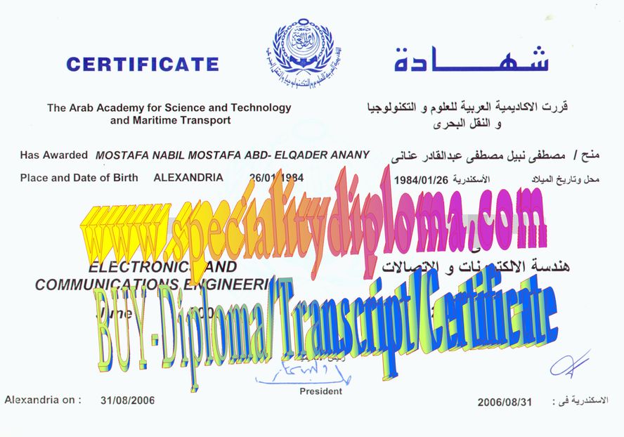 Best Fake Arab Academy for Science  Technology and Maritime Transport Diploma