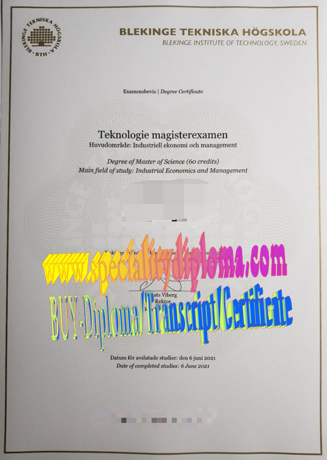 Best Fake Blekinge Institute of Technology Diploma