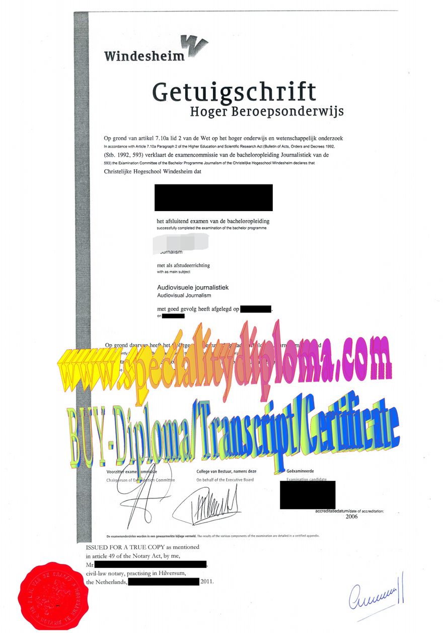 Best Fake Christelijke Hogeschool Windesheim Diploma