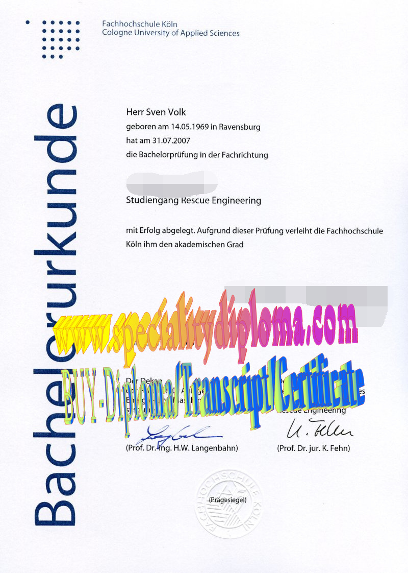 Best Fake Cologne University of Applied Sciences Diploma