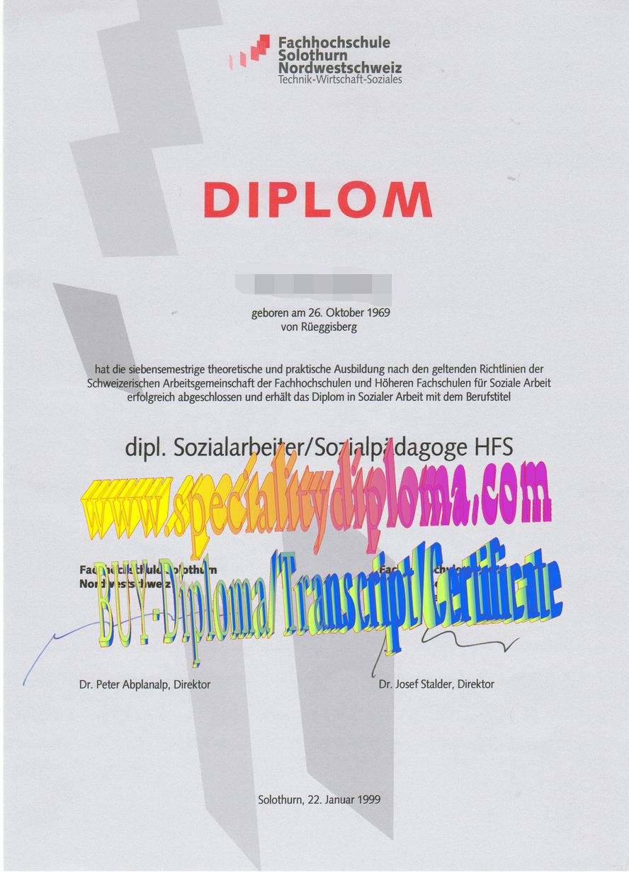 Best Fake FH Solothurn Nordwestschweiz Diploma