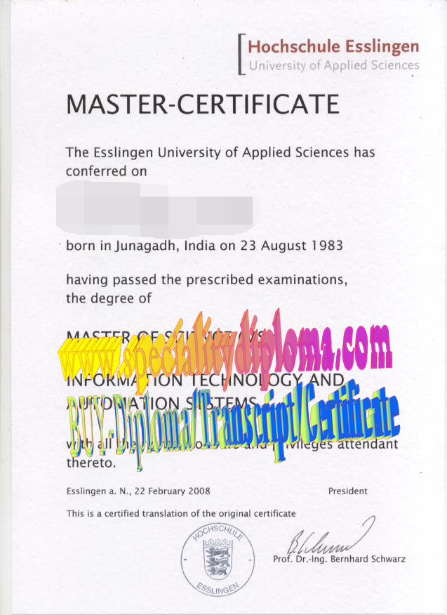 Best Fake Hochschule Esslingen Diploma