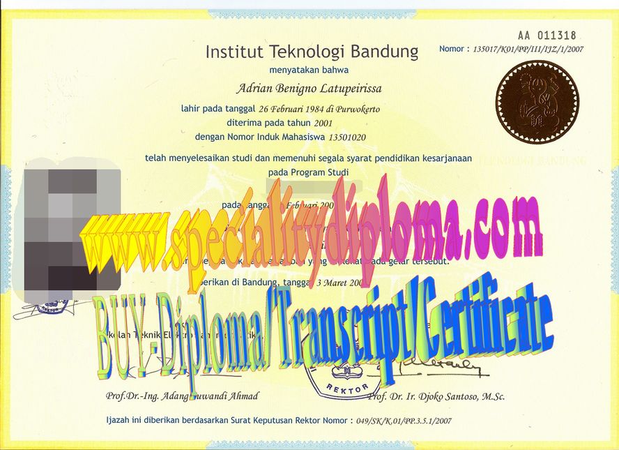 Best Fake Institut Teknologi Bandung Diploma