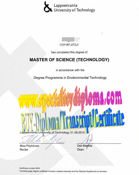 Best Fake Lappeenranta University of Technology Diploma