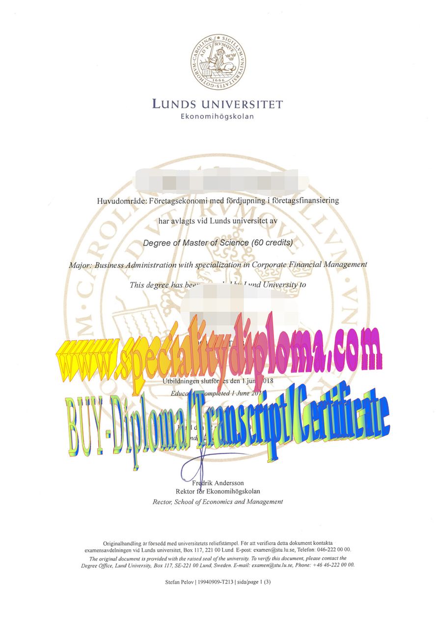 Best Fake Lund University Diploma