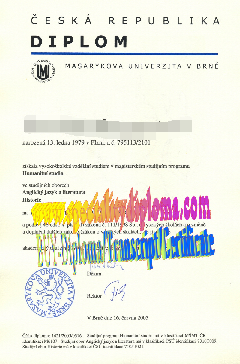 Best Fake Masaryk University Diploma