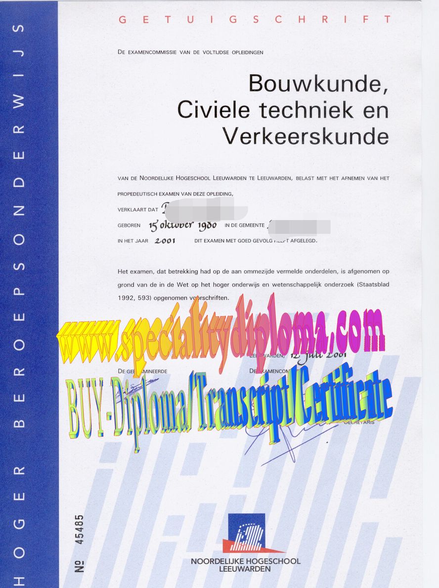 Best Fake Noordelijke Hogeschool Leeuwarden Diploma