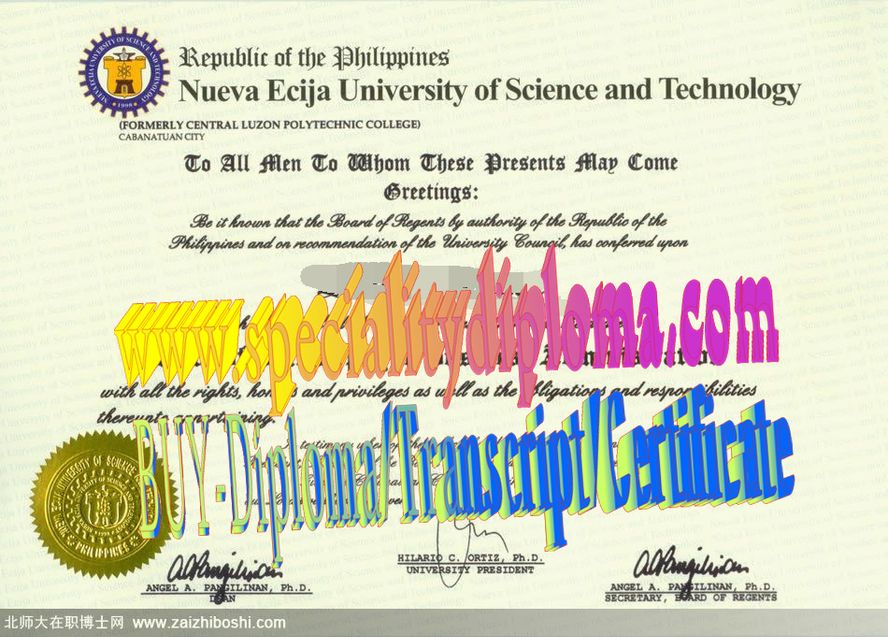 Best Fake Nueva Ecija University of Science and Technology Diploma