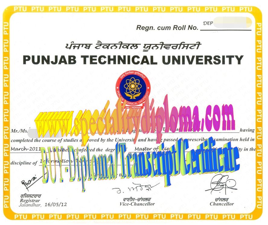 Best Fake Punjab Technical University Diploma