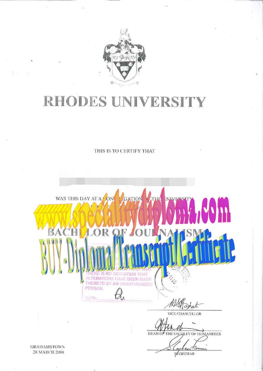 Best Fake Rhodes University Diploma