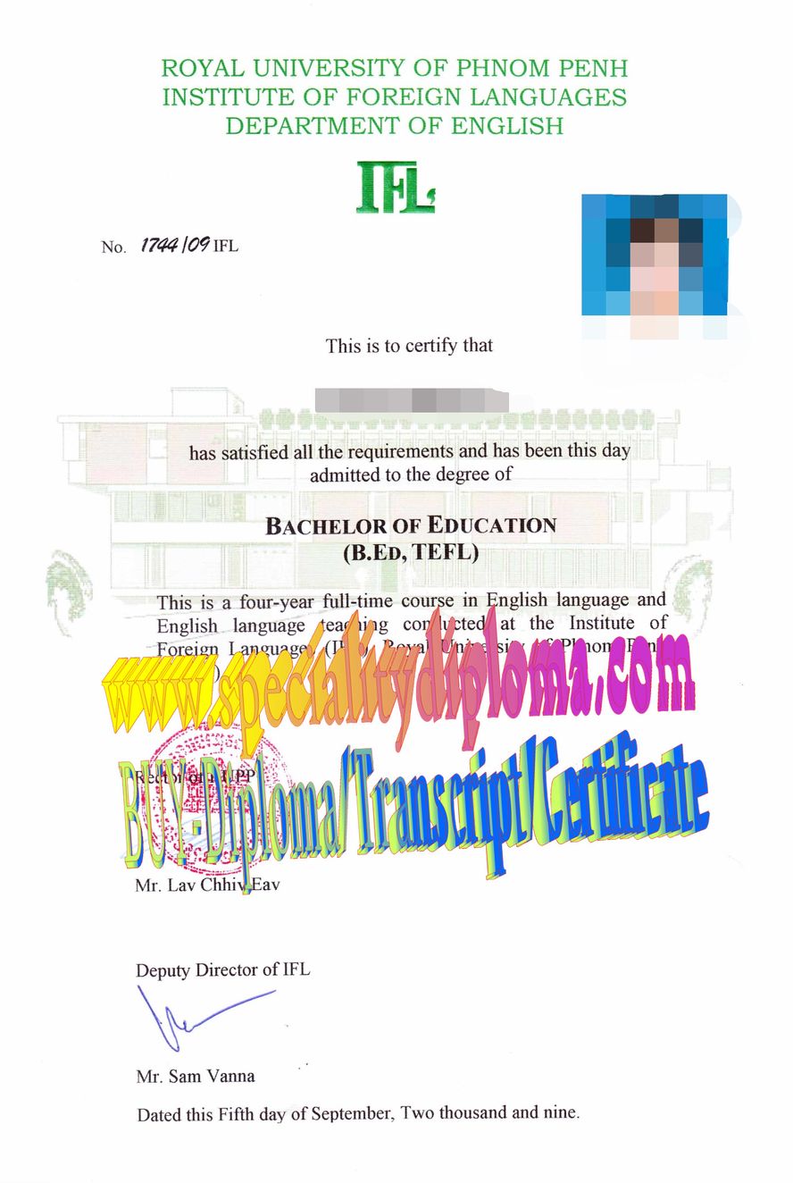 Best Fake Royal University of Phnom Penh Diploma