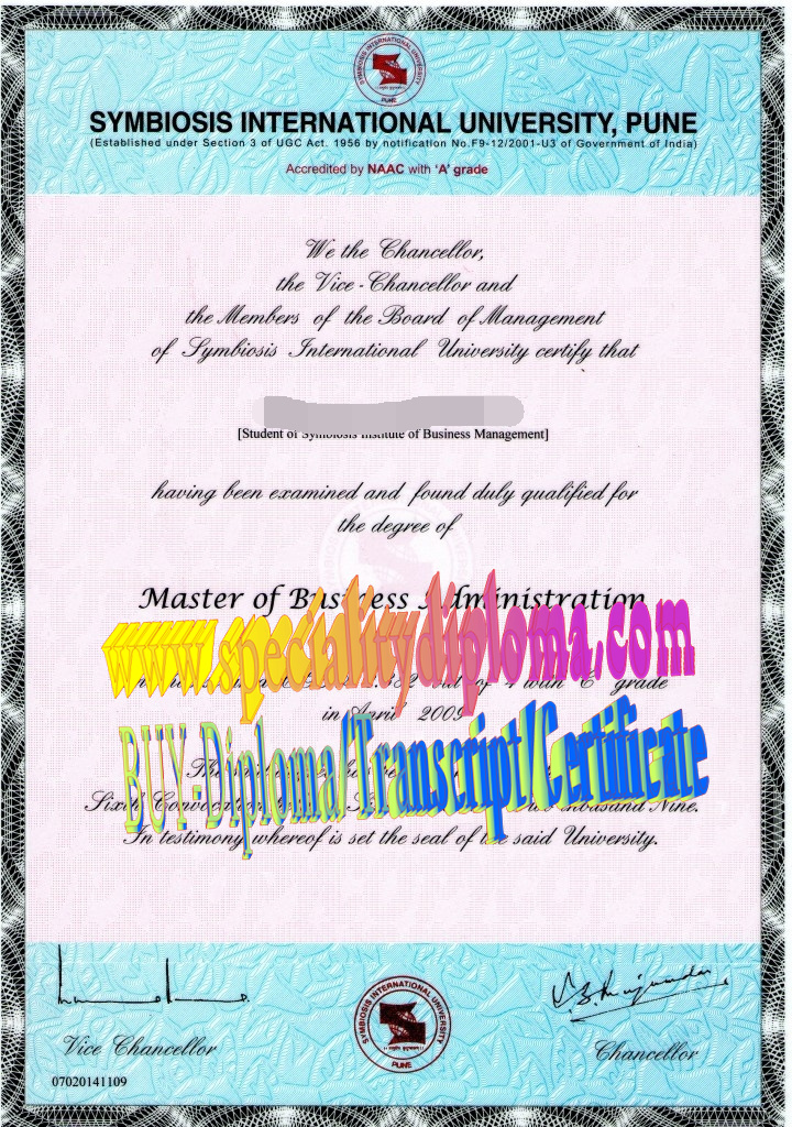 Best Fake Symbiosis International University Diploma