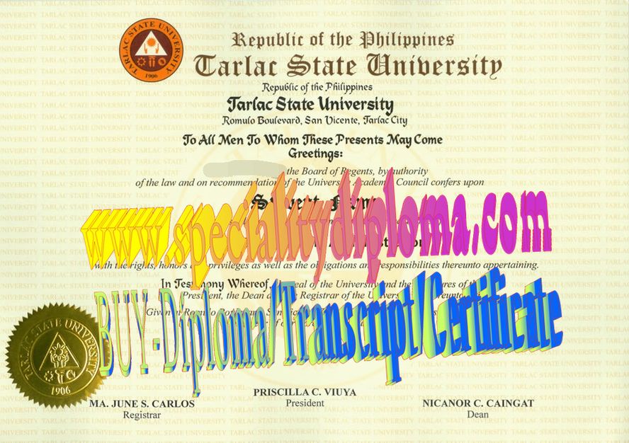 Best Fake Tarlac State University Diploma