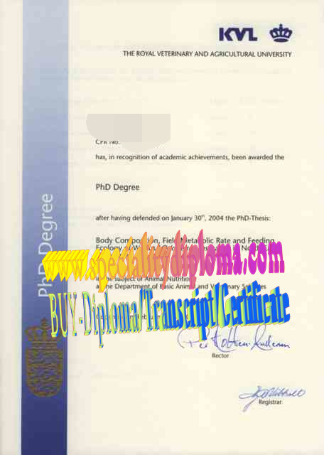 Best Fake The Royal Veterinary and Agricultural University Diploma