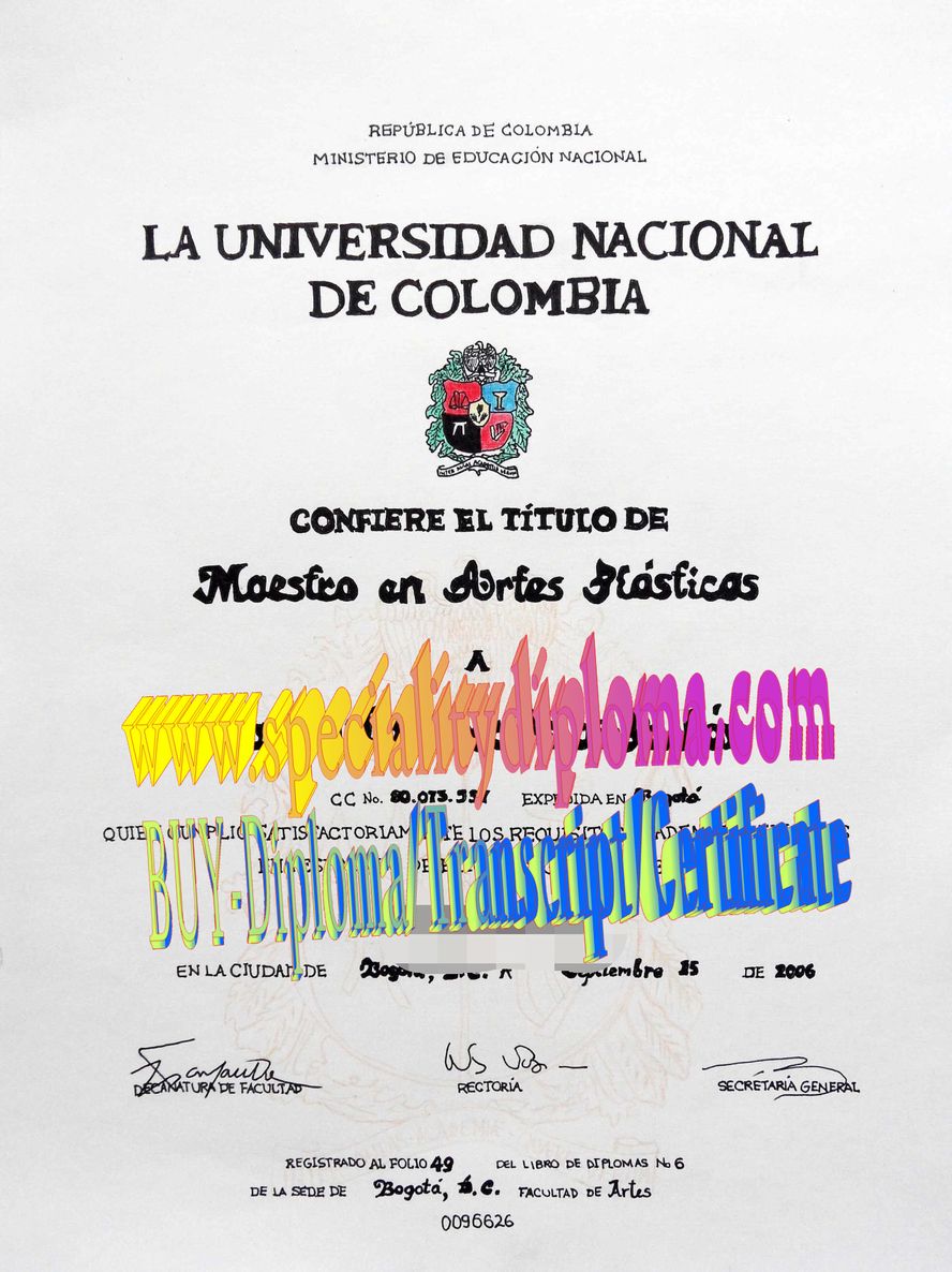 Best Fake Universidad Nacional de Colombia Diploma