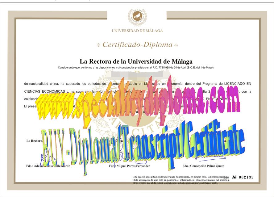 Best Fake Universidad de Málaga Diploma