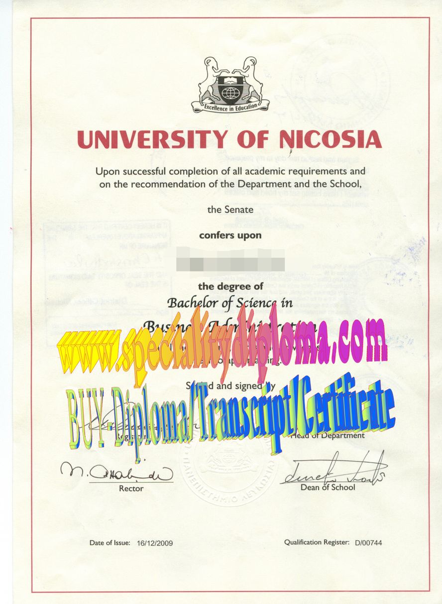 Best Fake University of Nicosia Diploma