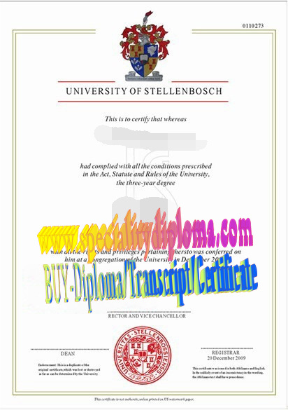 Best Fake University of Stellenbosch Diploma