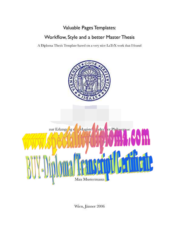 Best Fake University of Vienna Diploma