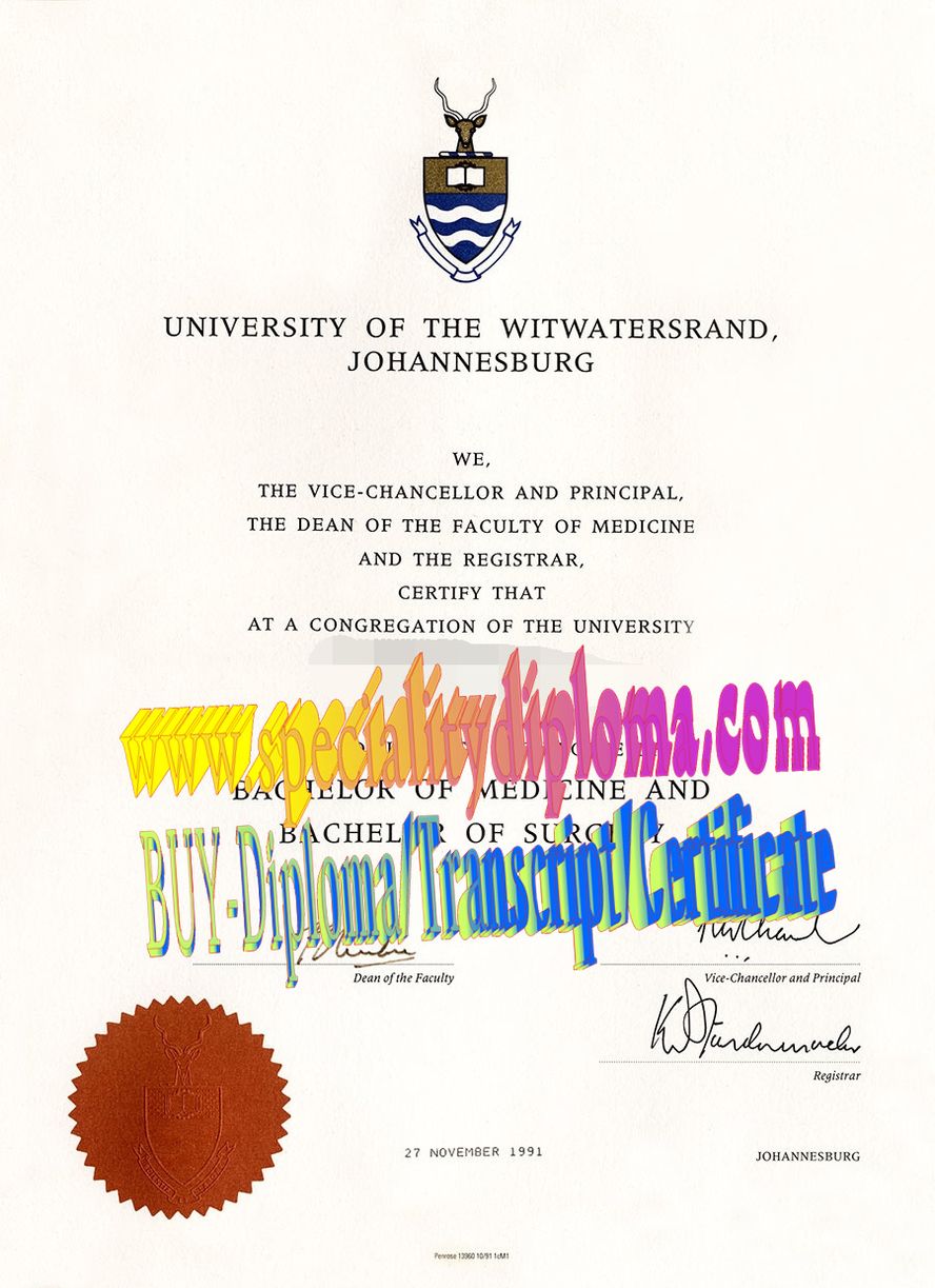 Best Fake University of the witwatersrand Diploma