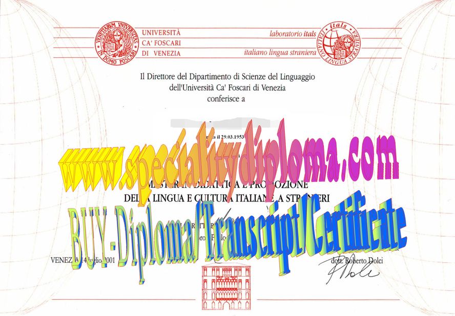 Best Fake Università Cà Foscari di Venezia Diploma