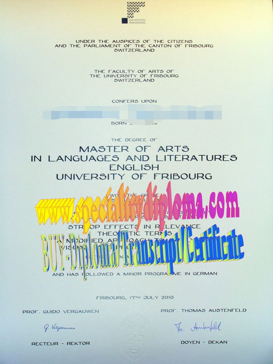 Best Fake Université de Fribourg Diploma