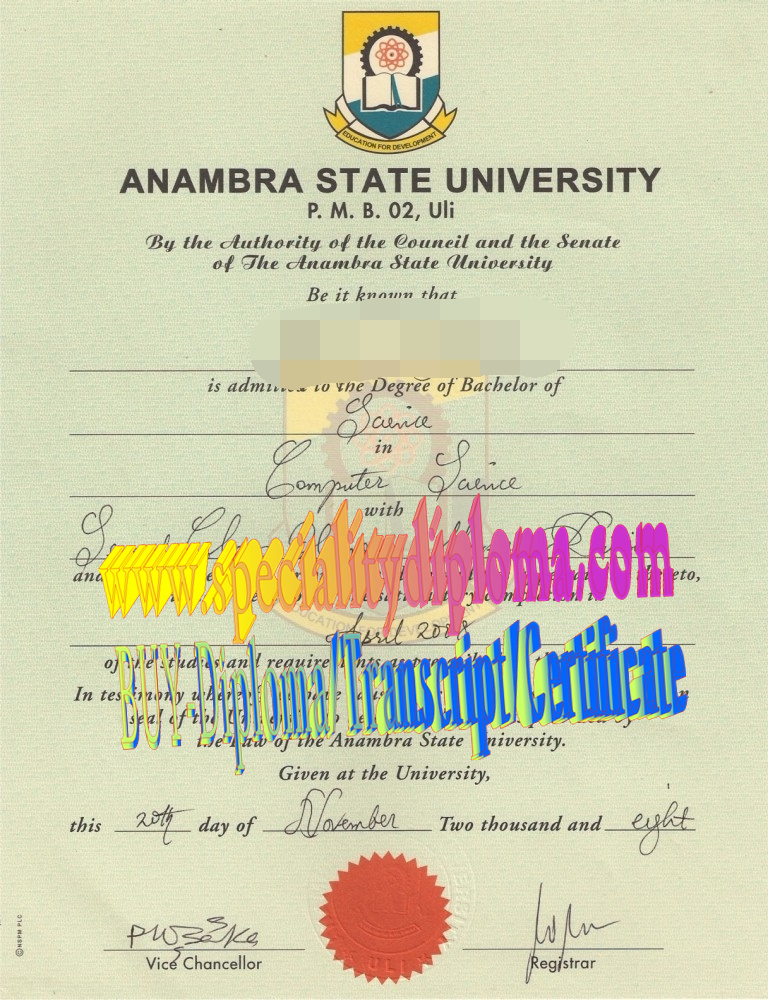 Best Fake anambra state UNIVERSITY Diploma