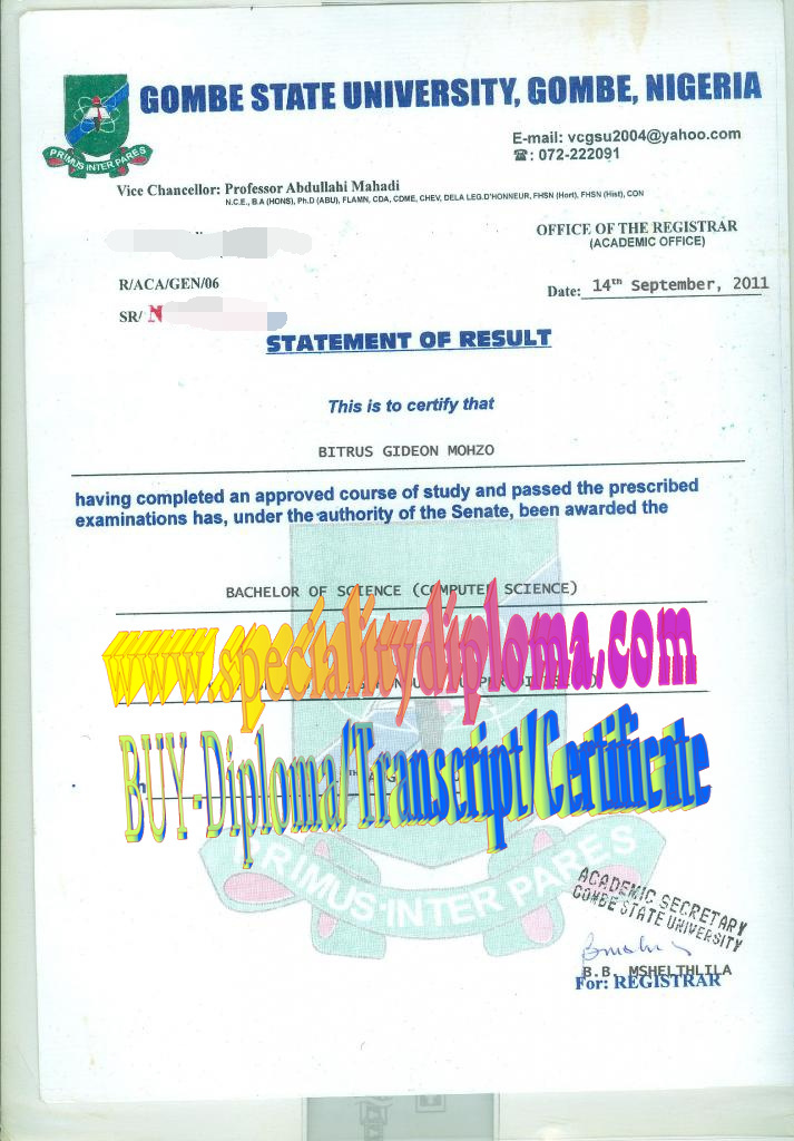 Best Fake gombe state university Diploma