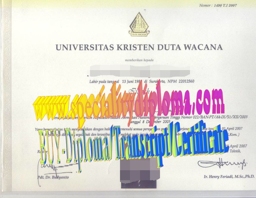 Best Fake universitas kristen duta wacana Diploma