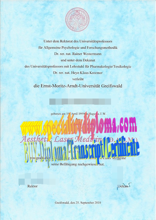 Buy Ernst Moritz Arndt Universitat Greifswald Diploma Online