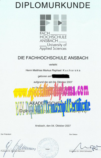 Buy Fachhochschule Ansbach Diploma Online