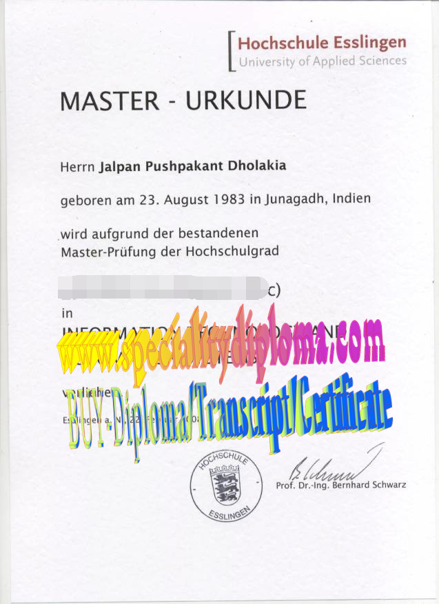 Buy Fachhochschule Esslingen Diploma Online