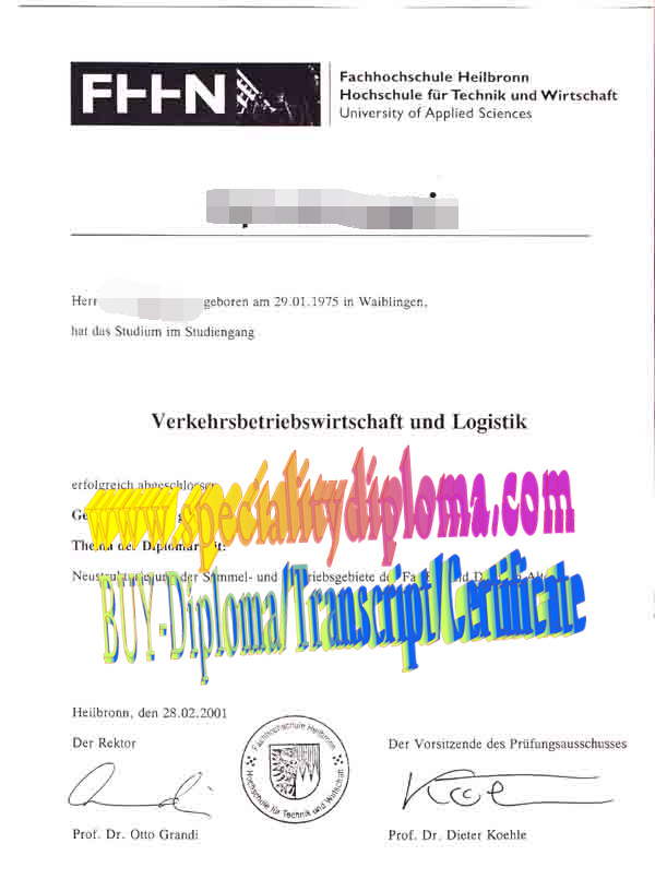 Buy Fachhochschule Heilbronn Diploma Online