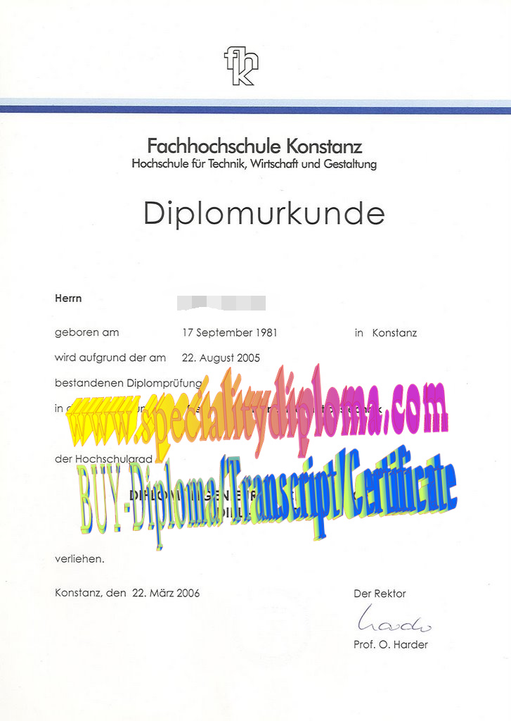 Buy Fachhochschule Konstanz Diploma Online