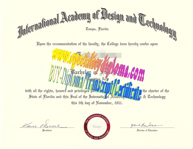 Buy International Academy of Design and Technology (Tampa) Diploma Online