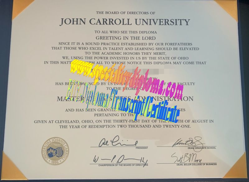 Buy John Carroll University Diploma Online