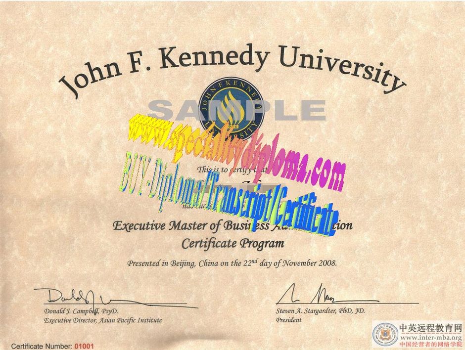 Buy John F Kennedy University Diploma Online