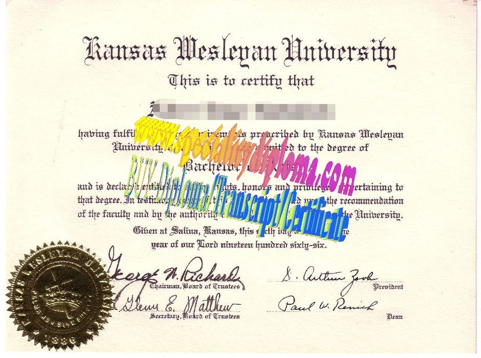 Buy Kansas Wesleyan University Diploma Online