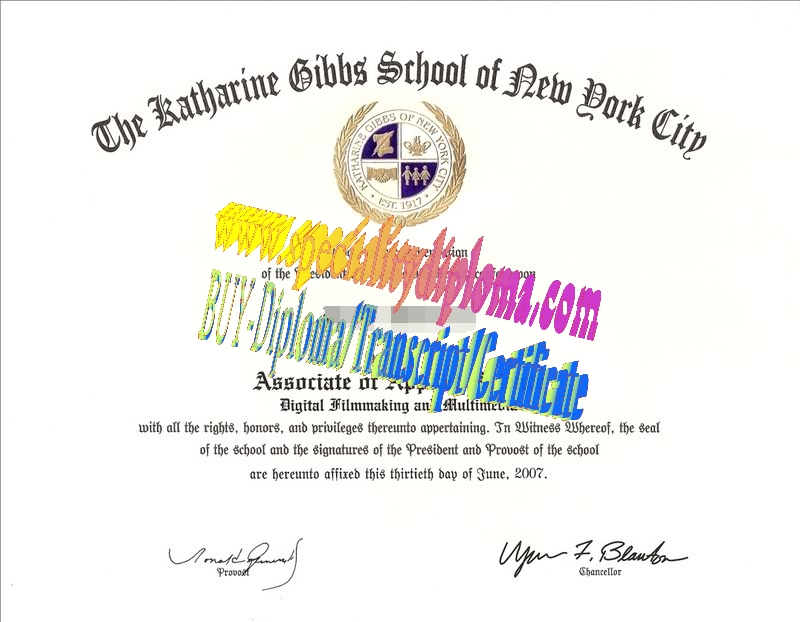 Buy Katharine Gibbs School New York City Diploma Online