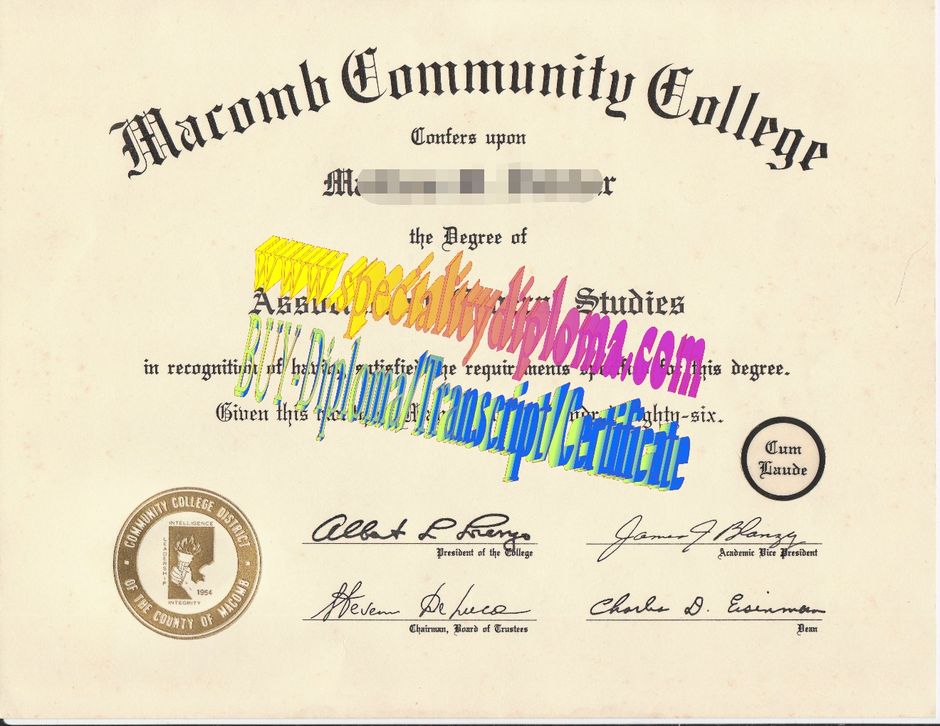 Buy Macomb Community College Diploma Online