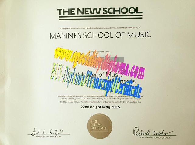 Buy Mannes School of Music at The New School Diploma Online