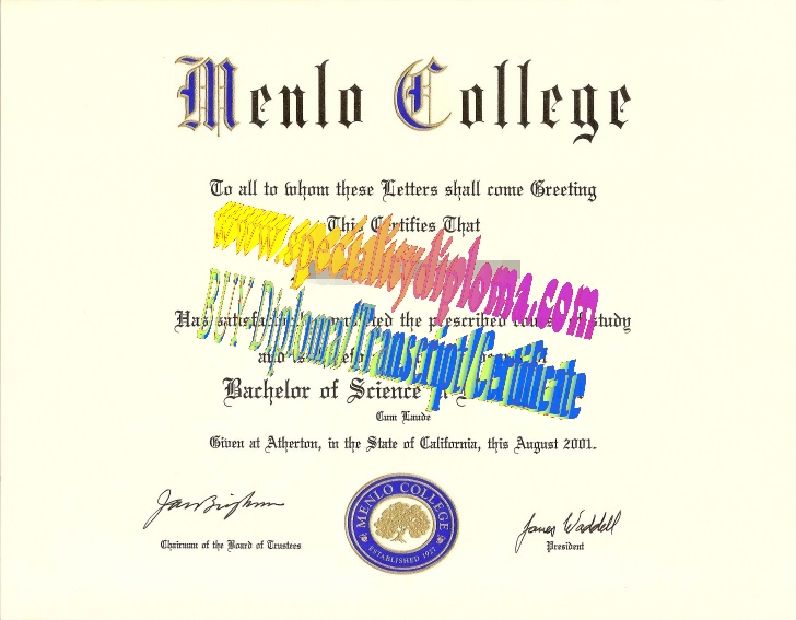 Buy Menlo College Diploma Online