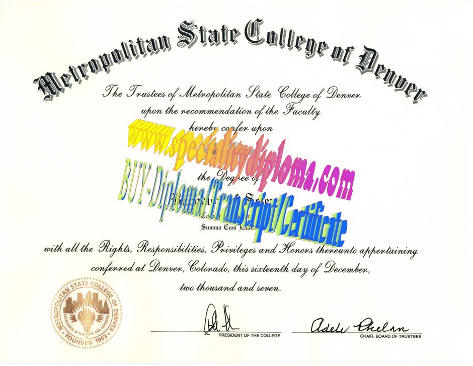 Buy Metropolitan State College of Denver Diploma Online