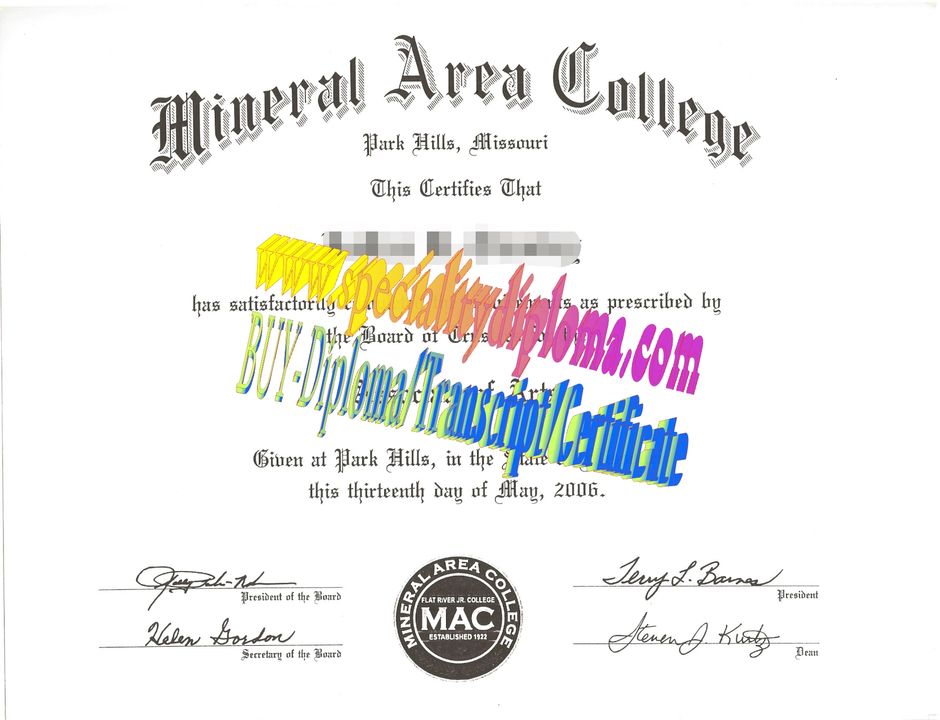 Buy Mineral Area College Diploma Online