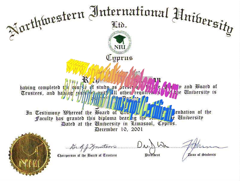 Buy Northwestern International University Diploma Online