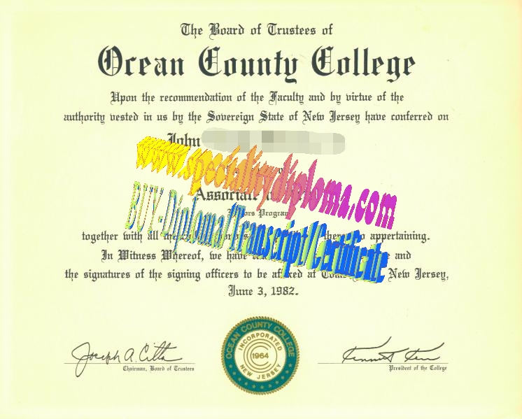 Buy Ocean County College Diploma Online