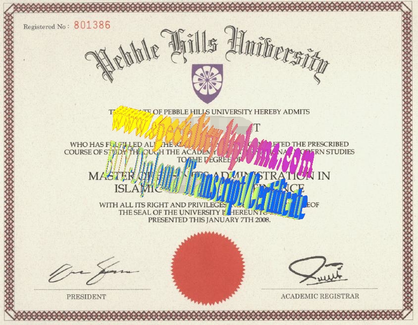 Buy Pebble Hills University Diploma Online