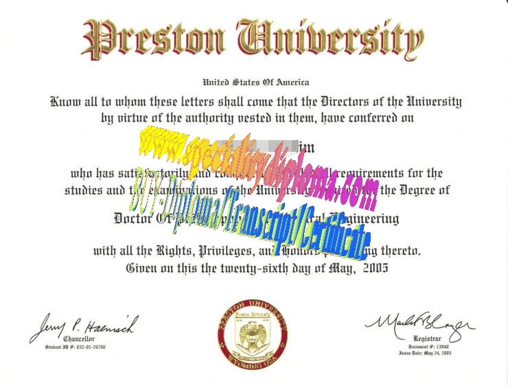 Buy Preston University Diploma Online