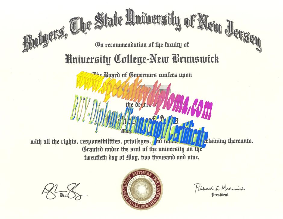 Buy Rutgers the State University of New Jersey New Brunswick Diploma Online